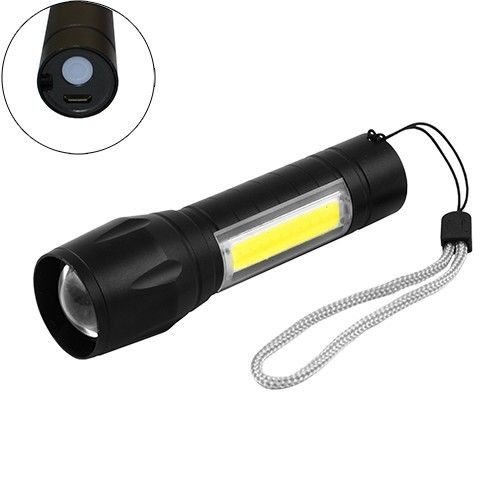 Ліхтар Police 511-XPE+COB, ЗП micro USB, Li-Ion акумулятор, zoom