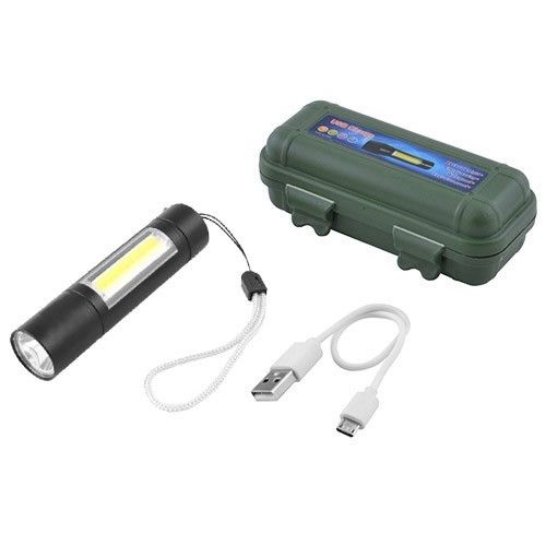 Фонарь Police B517/510-XPE+COB, ЗУ micro USB, встроенный аккумулятор, Box