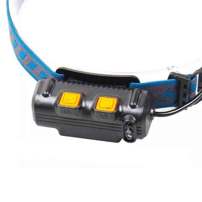 Фонарь на лоб BL-W691-2COB (white+red+RGB), Motion Sensor, Li-Ion аккумулятор, ЗУ Type-C, Box