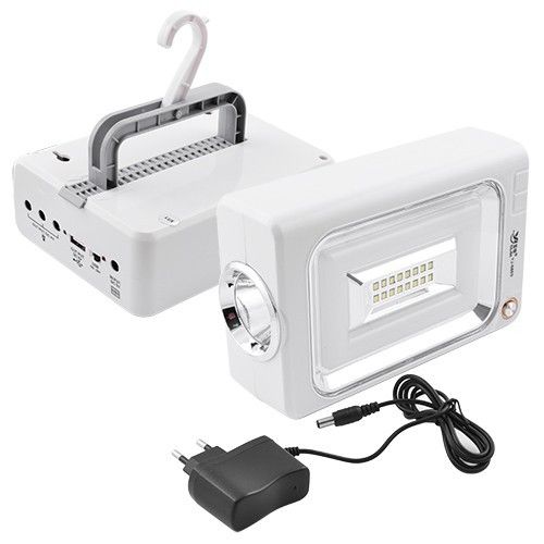 Фонарь переносной 6869, 16SMD+30SMD, ЗУ 220V, встроенный аккумулятор, power bank
