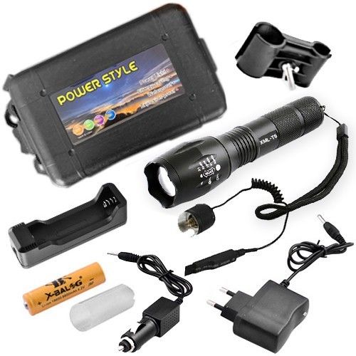 Фонарь Police Q1831-T6, под ружье, выносная кнопка, 1x18650/3xAAA, zoom, ЗУ 220V/12V, Box