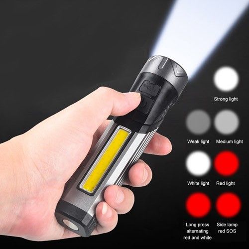 Фонарь 508-OSL+COB(white+red), Li-Ion аккумулятор, поворот на 90?, магнит, ЗУ Type-C, Box