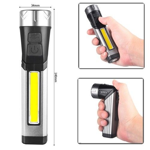 Фонарь 508-OSL+COB(white+red), Li-Ion аккумулятор, поворот на 90?, магнит, ЗУ Type-C, Box