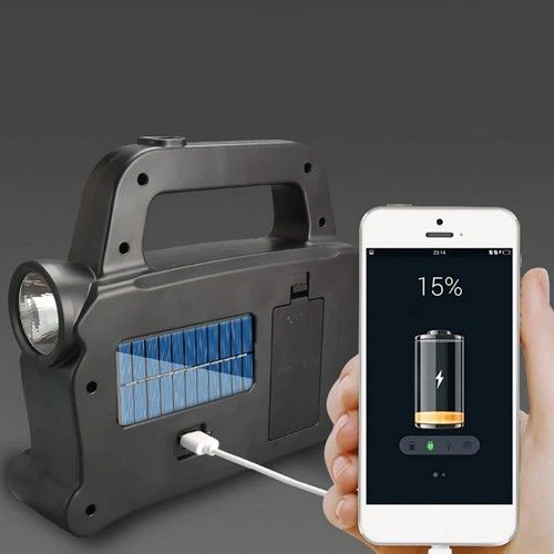 Фонарь Hurry Bolt HB-6168-LED+2COB, power bank, 2x18650, солнечная батарея, ЗУ microUSB, Box