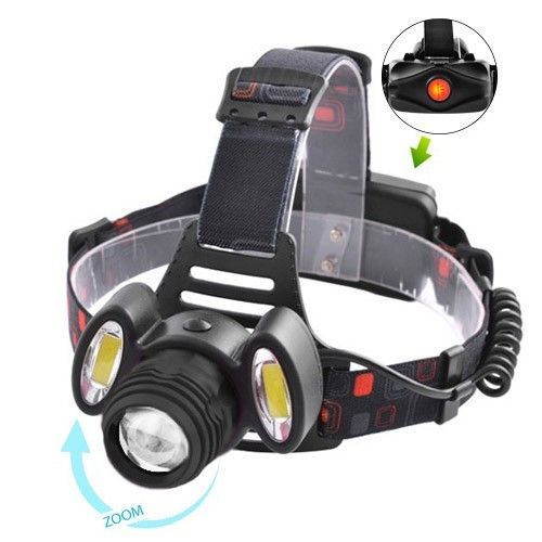 Фонарь на лоб Police 2117-T6+2COB, 2x18650, zoom, ЗУ microUSB, Box