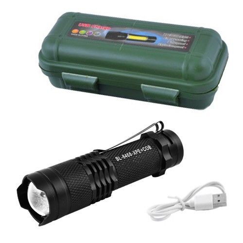 Фонарь Police 8468-XPE+COB, ЗУ micro USB, встроенный аккумулятор, zoom, Box