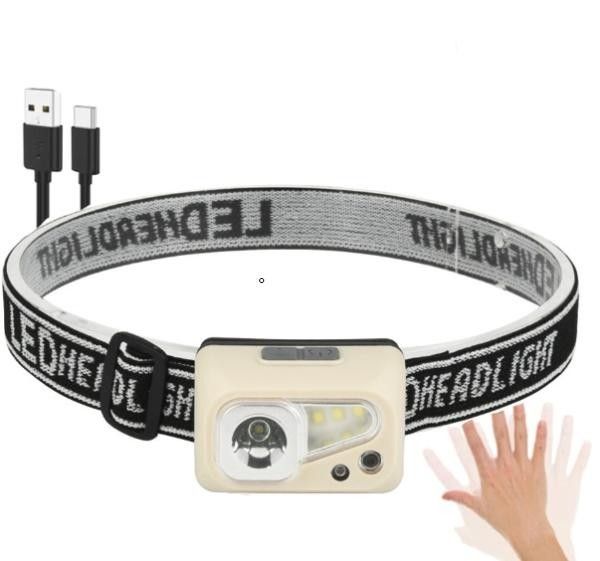 Ліхтар на чоло SH-S4-XPE+3SMD(white+red), Motion Sensor, вбудований акумулятор, ЗП Type-C, Box