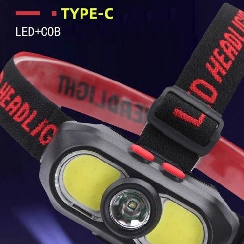 Фонарь на лоб KX-302-LED+COB, 1x18650, ЗУ Type-C, Box