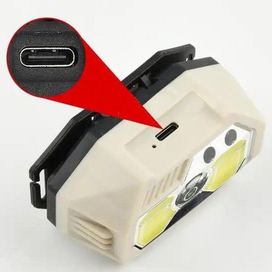 Фонарь на лоб SH-S31-XPE+COB(white+red), Motion Sensor, встроенный аккумулятор, ЗУ Type-C, Box