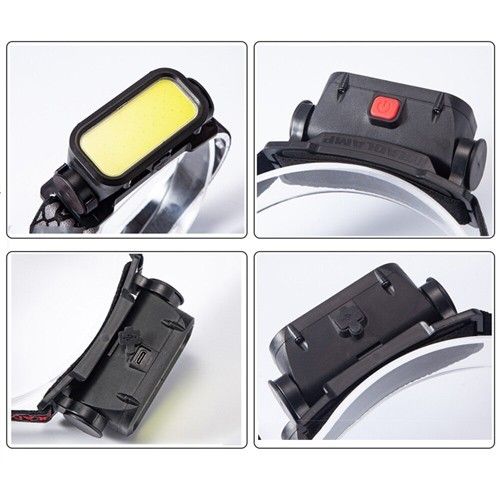 Фонарь на лоб BL-008+COB (white+red), Li-Ion аккумулятор, ЗУ Type-C, Box