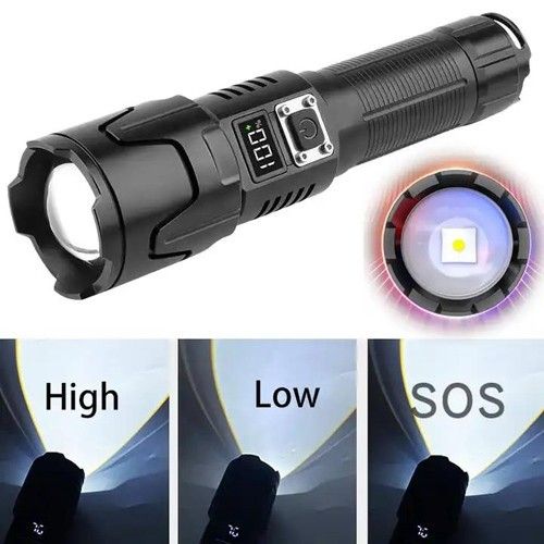 Фонарь PLD-2301 WHITE LASER LED PM30-TG, 1х18650/1х26650/3xAAA, power bank, индикация заряда, ЗУ Type-C, zoom, Box