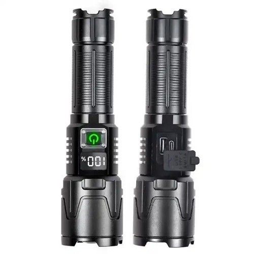 Фонарь PLD-2301 WHITE LASER LED PM30-TG, 1х18650/1х26650/3xAAA, power bank, индикация заряда, ЗУ Type-C, zoom, Box